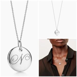 $240 TIFFANY & Co. STERLING SILVER N INITAL NOTES PENDANT NECKLACE ENGRAVED NAME